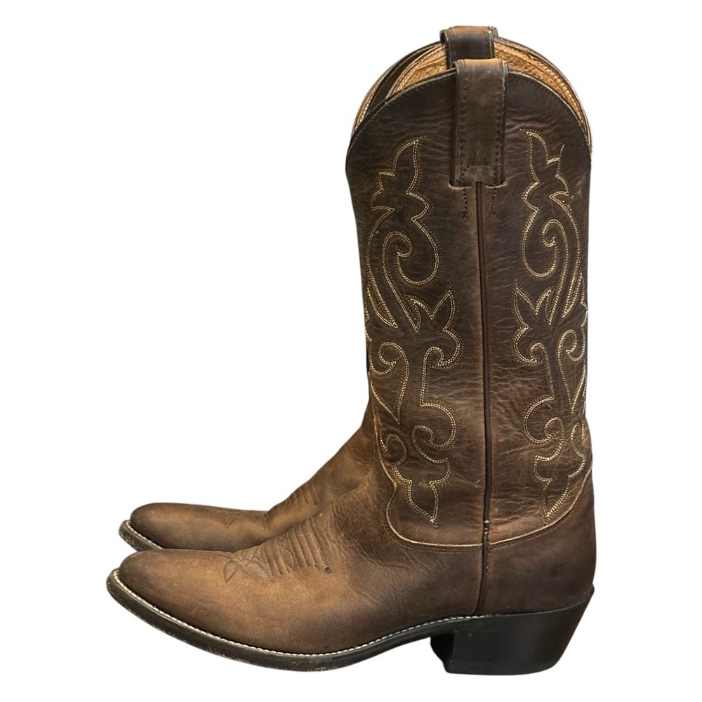 Justin Buck 13” Western Leather Cowboy Boots Bay Apache Brown 2253 Men’s 7D $250